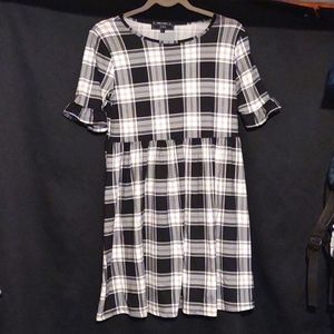 Black and white plaid dress